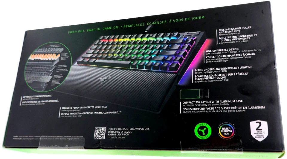 Razer BlackWidow V4 75% Hot-Swap Mechanical Gaming Keyboard, RGB/Black - Image 3 of 4