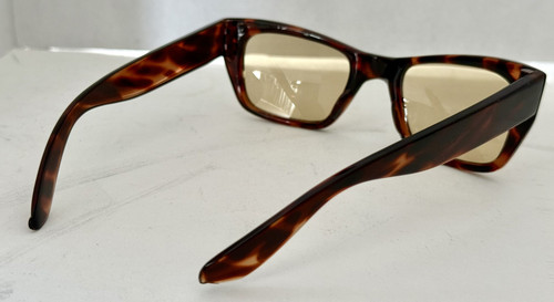 Vintage 60er Jahre Kunststoff Sonnenbrille Damen Bernstein braune Katzenaugen Gläser braunes Gestell - Bild 7 von 14