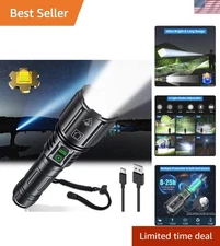 Ultra-Bright 4200 Lumens Rechargeable Tactical Flashlight - 6 Modes, Waterproof