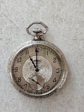 VINTAGE ART DECO ELGIN POCKET WATCH PARTS OR REPAIR
