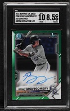 2021 Bowman Draft Green Refractor 7/99 Benny Montgomery SGC 8.5 Auto 06bg