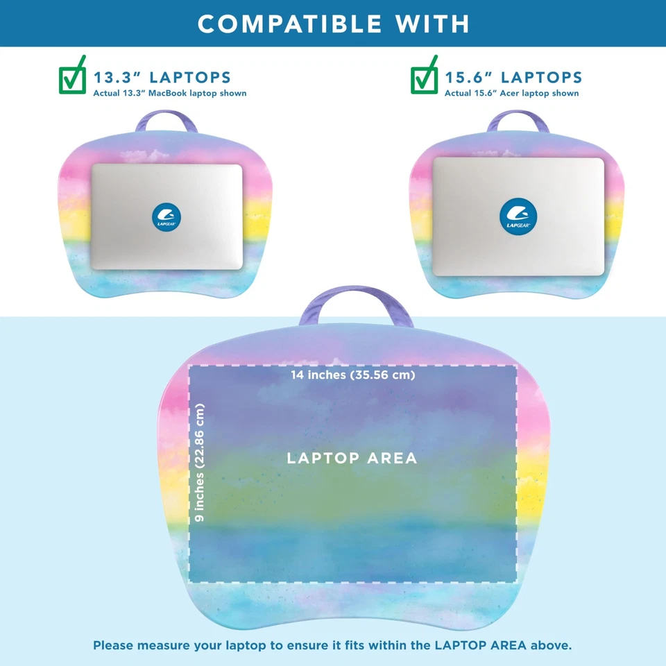 MyStyle Portable Lap Desk with Cushion - Sunset Watercolor - Fits up to 15.6 ... - Image 4 of 4