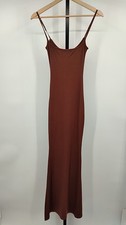 Quince Women Tencel Rib Knit Maxi Slip Dress Brown XS