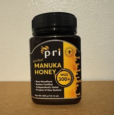 P.R.I New Zealand 100  Raw Manuka Honey, MGO 300 Net Wt: 500 g 1 lb 1.6 oz 