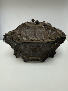 Antike Silber filigran Dose Teedose Musealisch 1760 mit Echtheitszertifikat