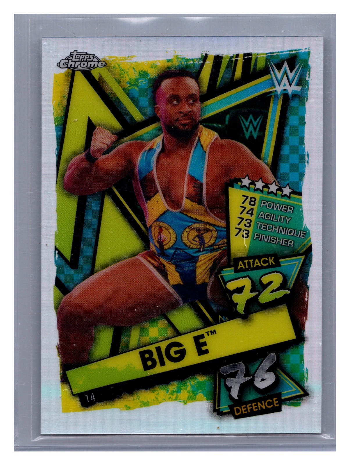 2021 Topps Chrome WWE Big E #51 Refractor Wrestling Card