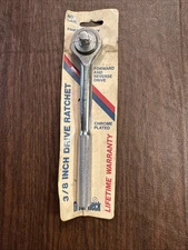 Great Neck RA38 3/8 Drive Chrome Plated Socket Ratchet Knurled Grip Wrench