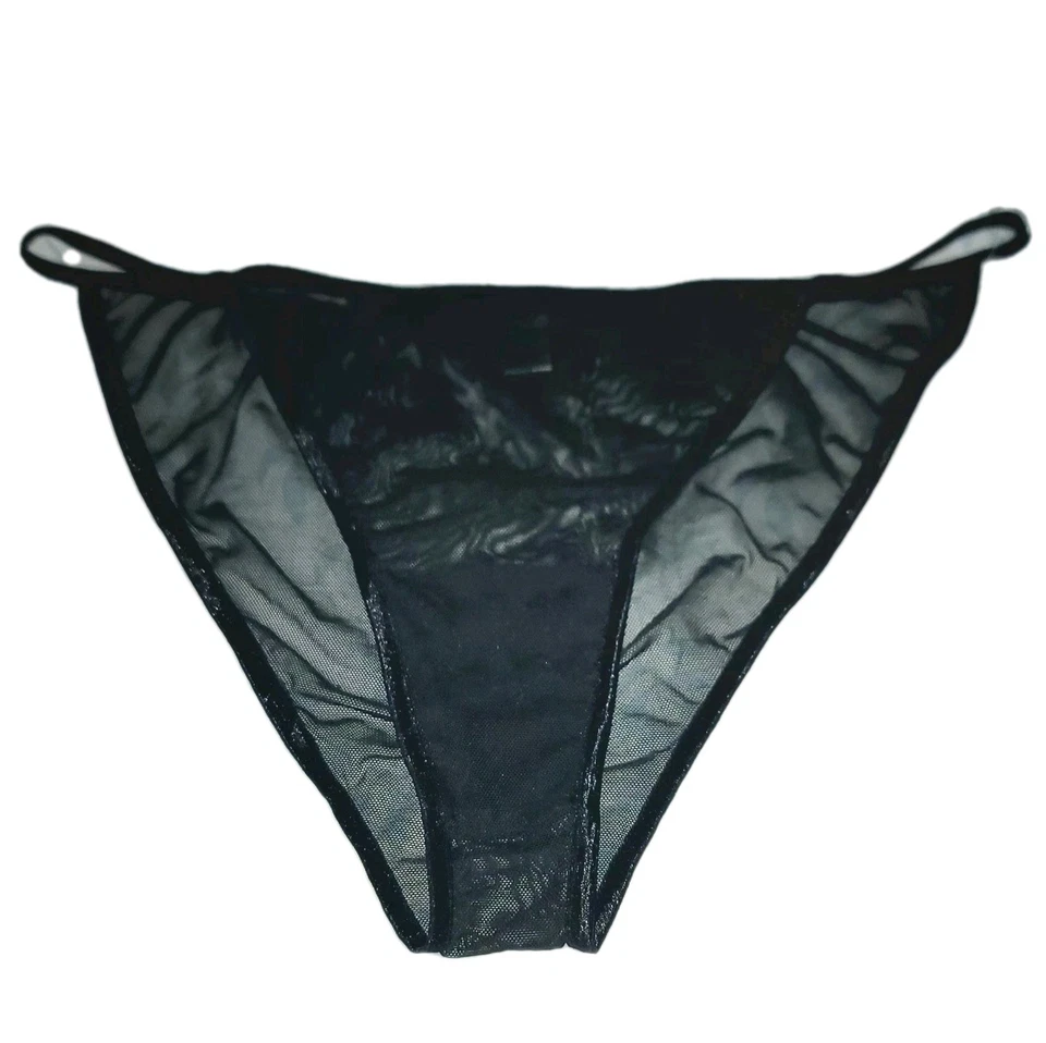 WOMANS BLACK MESH STRING BIKINE PANTY SIZE M - Image 2 of 4