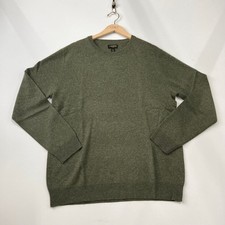 CLUB ROOM Solid Cashmere Crewneck Sweater Men's Size XL Olive Heather