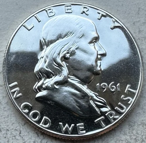 1961 Proof Franklin Half Dollar 90% Silver-INV#8700