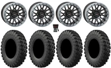 System 3 SB-9 Bdlk 15" Wheels Gloss Bk 35" MotoRally Tires Can-Am Defender