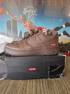 Size 10.5 - Supreme x Nike Air Force 1 Low Box Logo - Baroque Brown