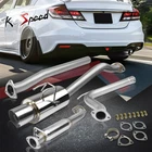 FOR 12-15 HONDA CIVIC Si 4DR FB6 K24 4"ROLLED TIP MUFFLER CATBACK EXHAUST SYSTEM