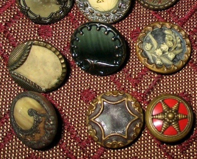 Bouton ancien - Celluloïd - 31 mm - 1900 - Art Nouveau - celluloid Button