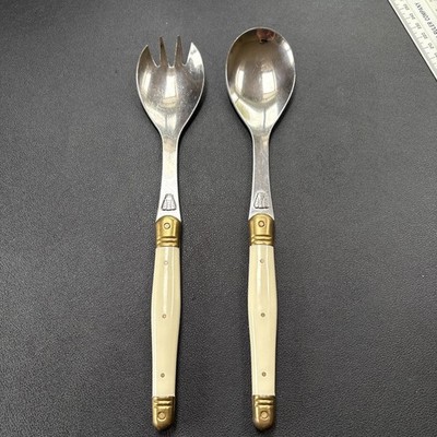 Laguiole Französisch Hergestellt Salatbesteck Utensilien Creme Edelstahl Küche 