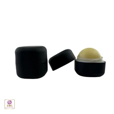 Lot of 25 Matte Black Square Lip Balm Ball Containers Empty Twist-Click Jar 9291