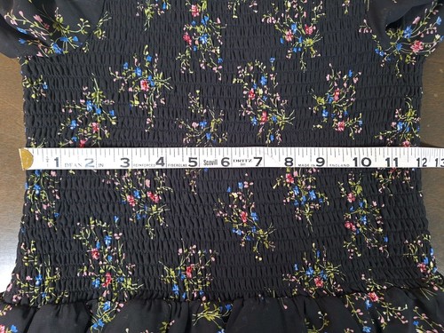 Size L - Ryan Michelle Teens's Ruffle Floral Dress Elastic Waist Smocked Cuff - Picture 8 of 12
