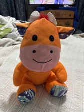 A&A Global Industries Plush Cow Orange 11” 2022 Stuffed Animal Toy 