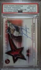 2022 Topps Pristine Freddie Freeman Slice of Star Auto Red Ref #1/5 Pop1 WS MVP!