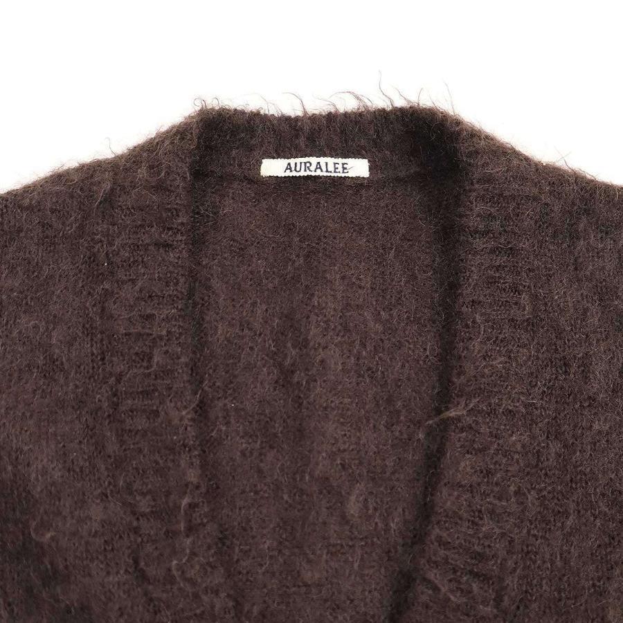 Auralee 22Aw Brushed Super Kid Mohair Knit Cardigan Brown 1 Auralee 22Aw Brushed Super Kid Mohair Knit Cardigan Brown 1