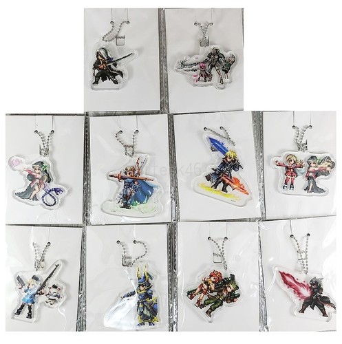 Quadratischer Final Fantasy Brave Exvius Acryl Maskottchen Schlüsselanhänger 10er Set Posten Taito - Bild 1 von 6