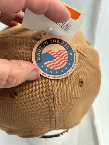 Cappello Carhartt vintage snapback tela made in USA pelle marrone logo - Foto 4 di 9