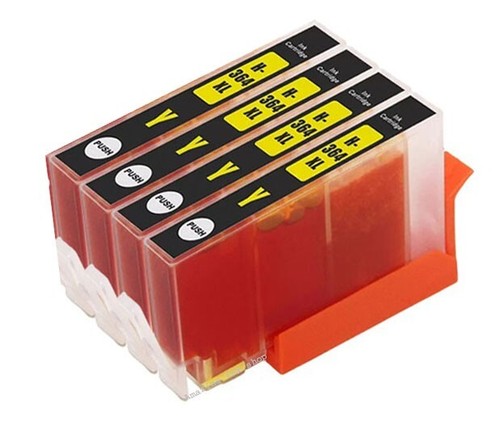 4 cartucce inchiostro giallo per HP 364 XL Photosmart 5510 5515 5520 5524 6510 NON OEM - Foto 2 di 2