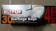 Bilt-Tuf 99297 Twist Tie Garbage Bags, 30ct. 4 Gallon, FREE SHIPPING