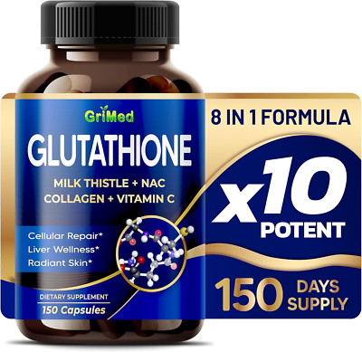 Glutathione 11,200Mg - X10 Power with Milk Thistle, NAC, Collagen, Vitamin C - C