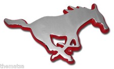 SMU SOUTHERN METHODIST MUSTANG USA MADE CAR CHROME EMBLEM