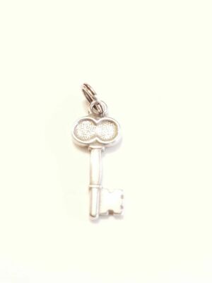 Signed GREEN KC Key Charm in Sterling Silver