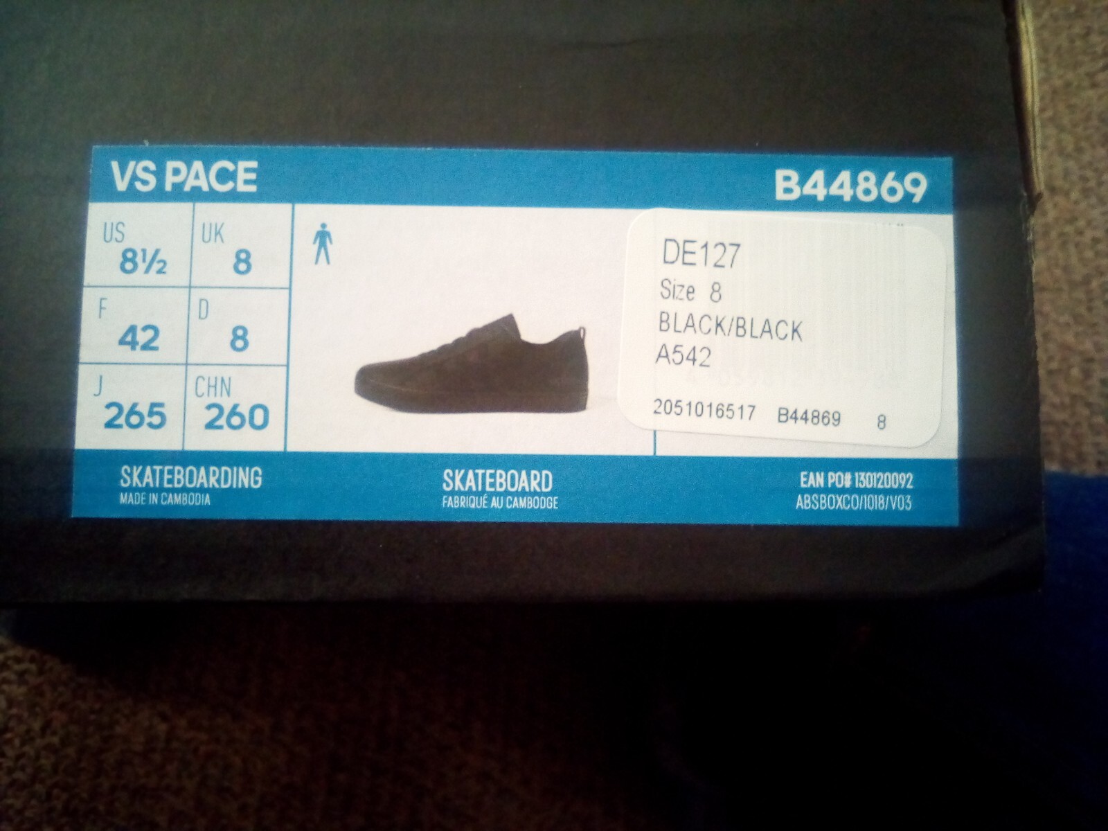 Size UK 8 - adidas VS Pace Black for sale online | eBay
