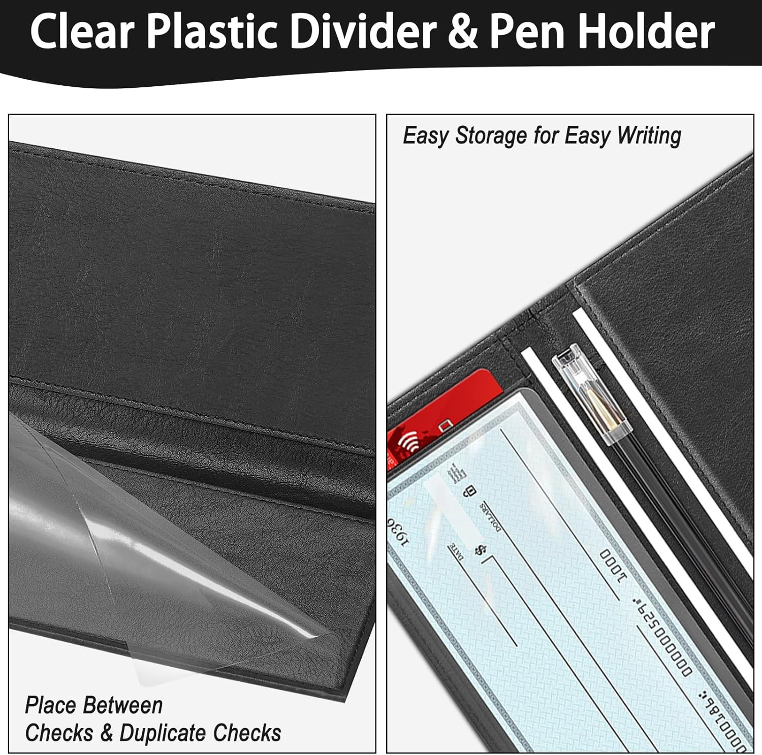 как выглядит Lli Cufite Leather Checkbook Cover for Top Side Tear Registers Duplicate Check фото