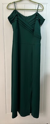 Alexa B Nites Woman Hunter Emerald Green Off The Shoulder Maxi Dress Size  16W | eBay