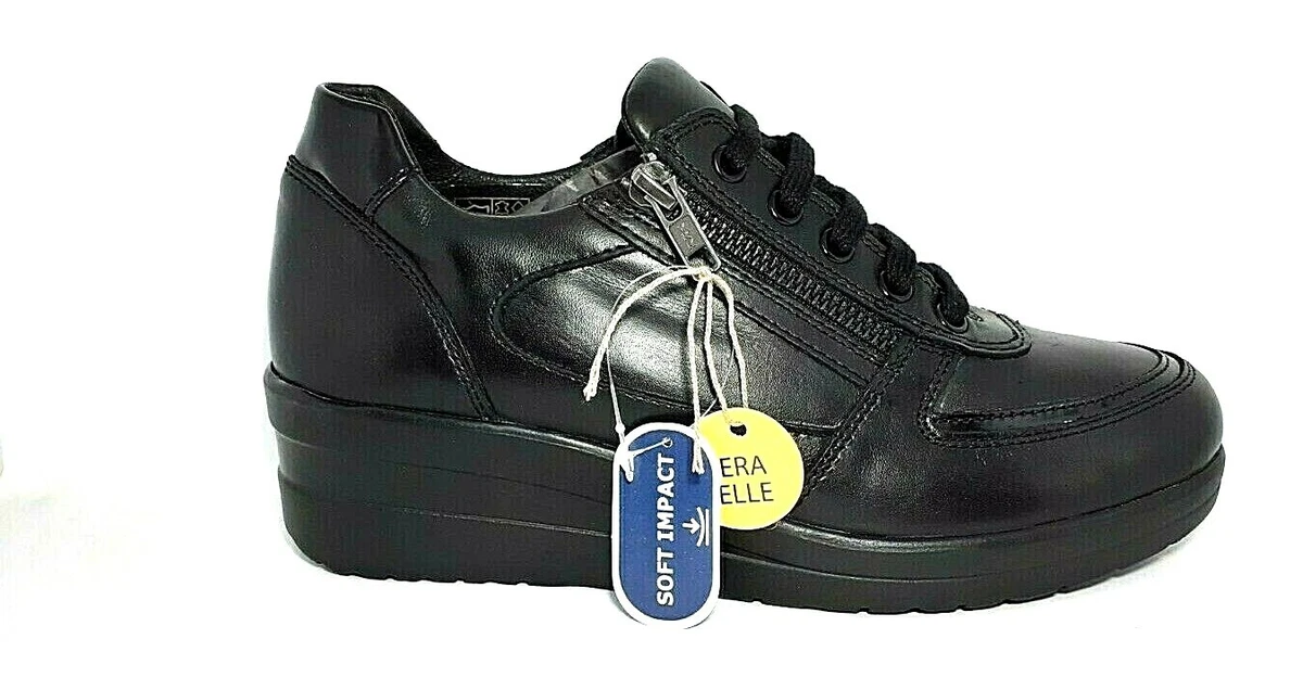 SNEAKERS DREAM FLY FLOT NERO VERA PELLE LACCI .CONTATTARE PER