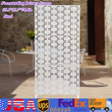 Freestanding Rectangular Steel Privacy Screen for Outdoor Indoor 35.4 15.7 74.8"
