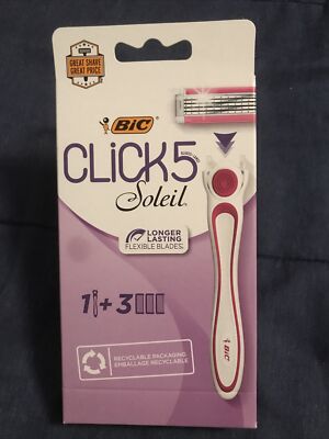 BIC Soleil Click 5 Women's Disposable Razor W/ 1 Handle & 3 Cartridges
