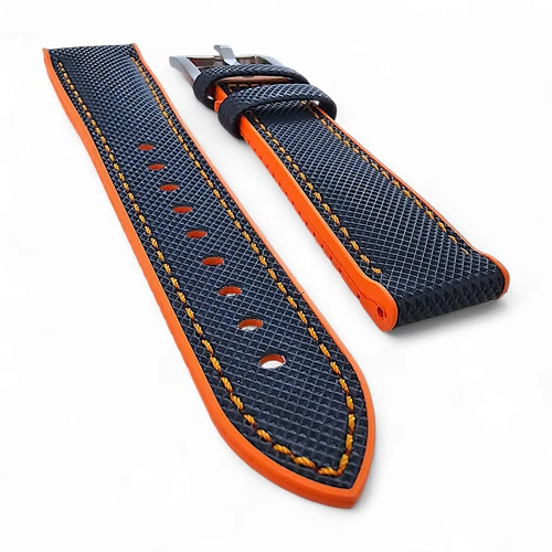 Elite Hybrid FKM Rubber Sailcloth Divers Watch Strap Band Two Piece 20 21 22 mm - Picture 14 of 94
