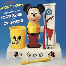 Walt Disney  s Mickey Mouse Toothbrush With Organizer Battery Operated With Box 