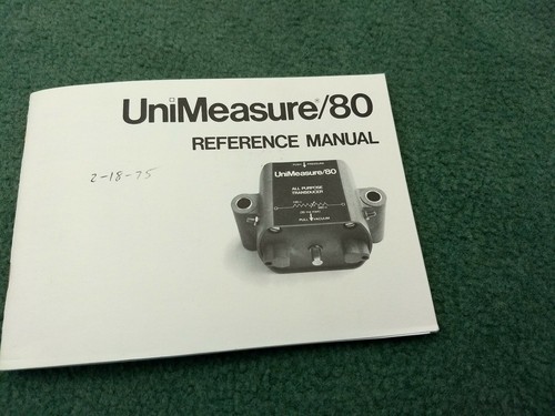 UNIMEASURE/80 PUSH-PULL Mechanical to Electrical TRANSDUCER and pressure adapter - Picture 10 of 12