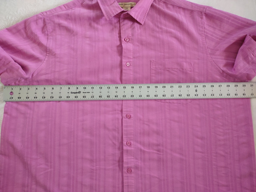 Island Passport Mens 2XL XXL Short Sleeve Button Up Shirt Pink Pocket Comfort - Picture 12 of 14