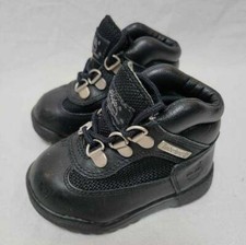 Timberland Baby Boys Field Boots Black Lace Up Leather Mesh Round Toe 5