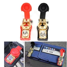 2 Car Battery Terminal Connector Top Post Positive Negative Heavy Duty Universal