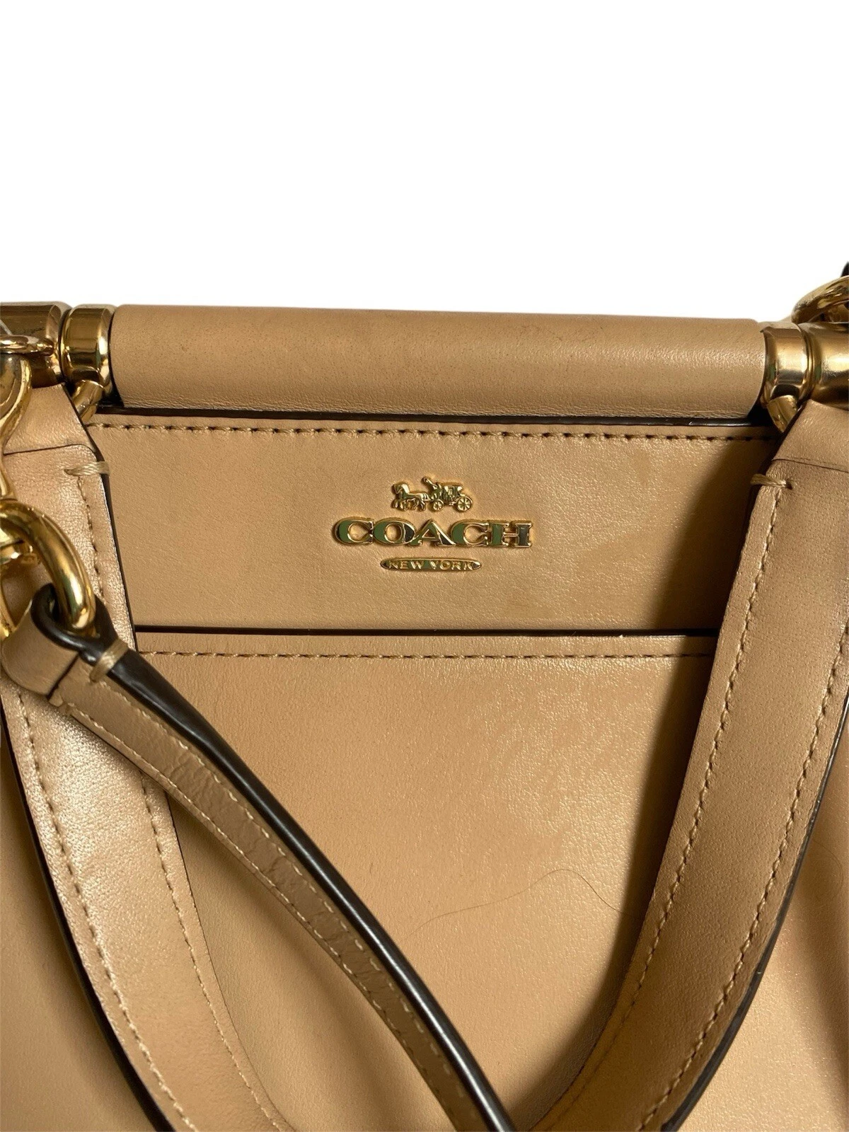 Coach Grace Bag 20 borsa borsa a tracolla in vera pelle beige