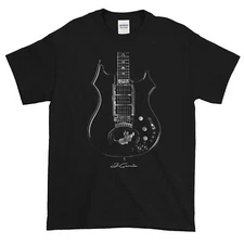 Jerry Garcia Guitar_ Created by SpitFire Studio _Black 100% Cotton T-shirt