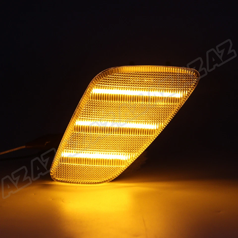 Clear Lens LED Amber Front Fender Side Marker Lights for 97-06 Jeep TJ Wrangler Foto 2 de 4