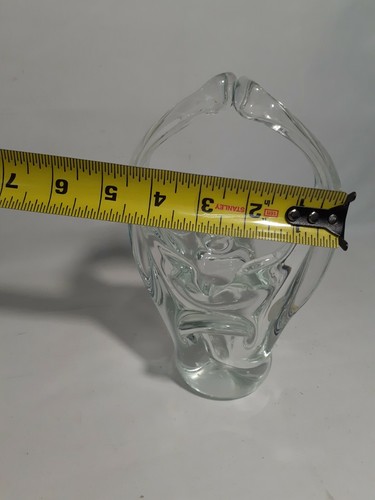  Action International LTD. Clear Blown Glass Basket Vase. China Republic  - 第 7/8 張圖片