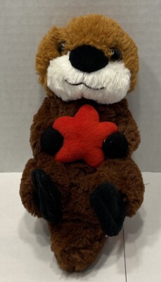 Wild Republic Plush 8'' Sea Otter Holding Red  Starfish Stuffed Animal Toy 2017
