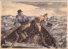 PESCA, pescatori -  Il rito delle reti -  siglata "GNH"