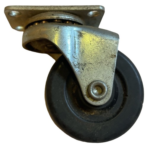 Vintage 2” Black Rubber Wheel Swivel Caster Ball Bearings Industrial 2”x 1.25” - Picture 2 of 4